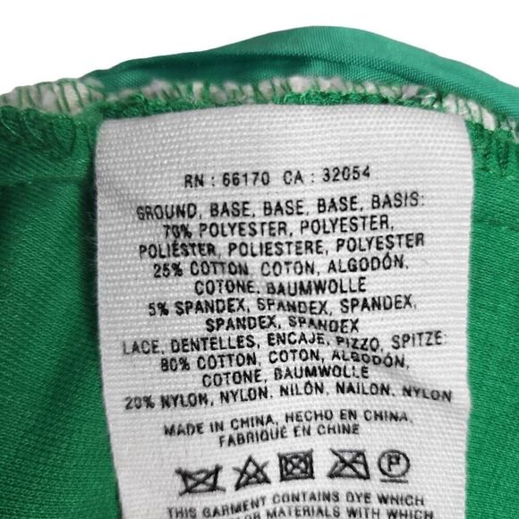 Anthropologie Cartonnier Rose Point Lace Overlay Shorts Green Cream Size 6 - Picture 10 of 10